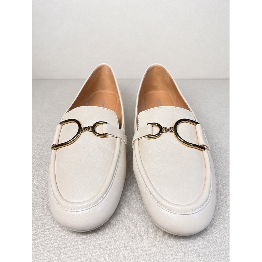 Geox Respira Women's Size 9 Cream Leather Loafers Italian Patent Comfort